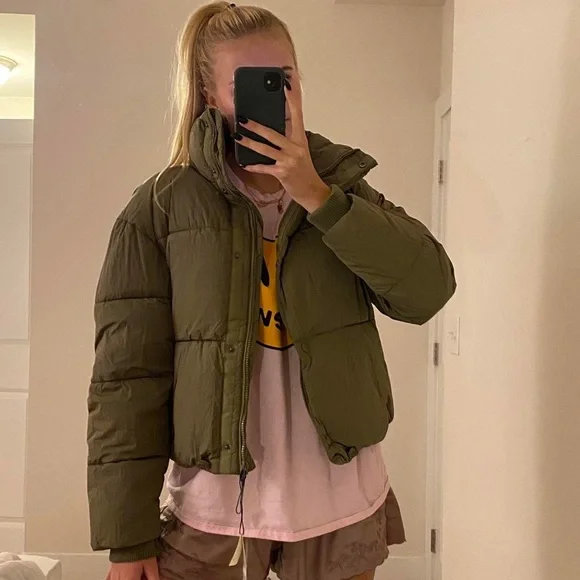 Zara khaki puffer jacket, size XS/XL available , new with tag - Picture 3 of 4